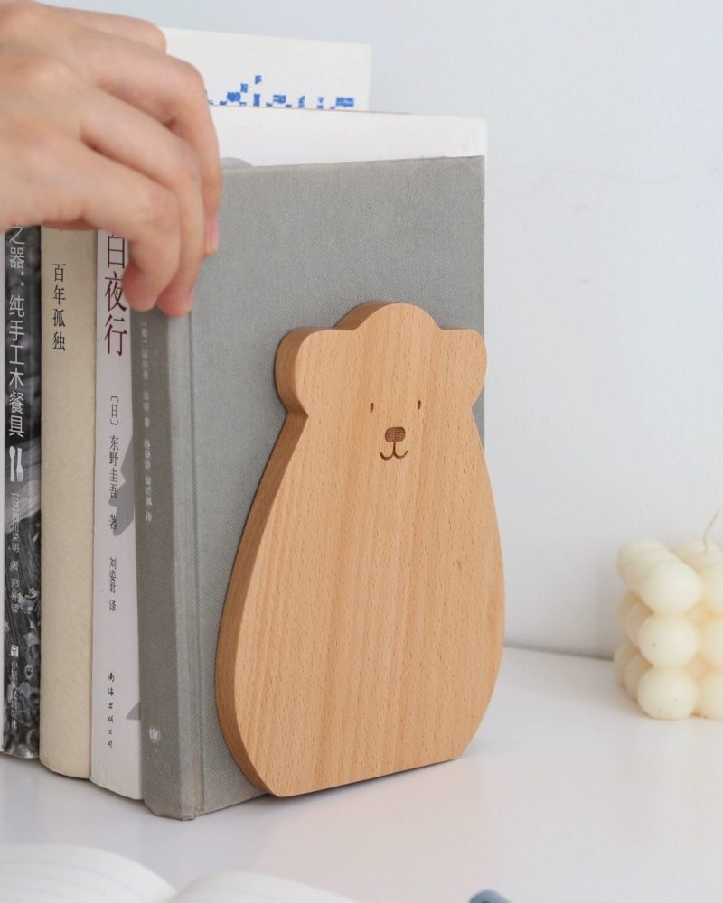 Bear Wooden Bookends