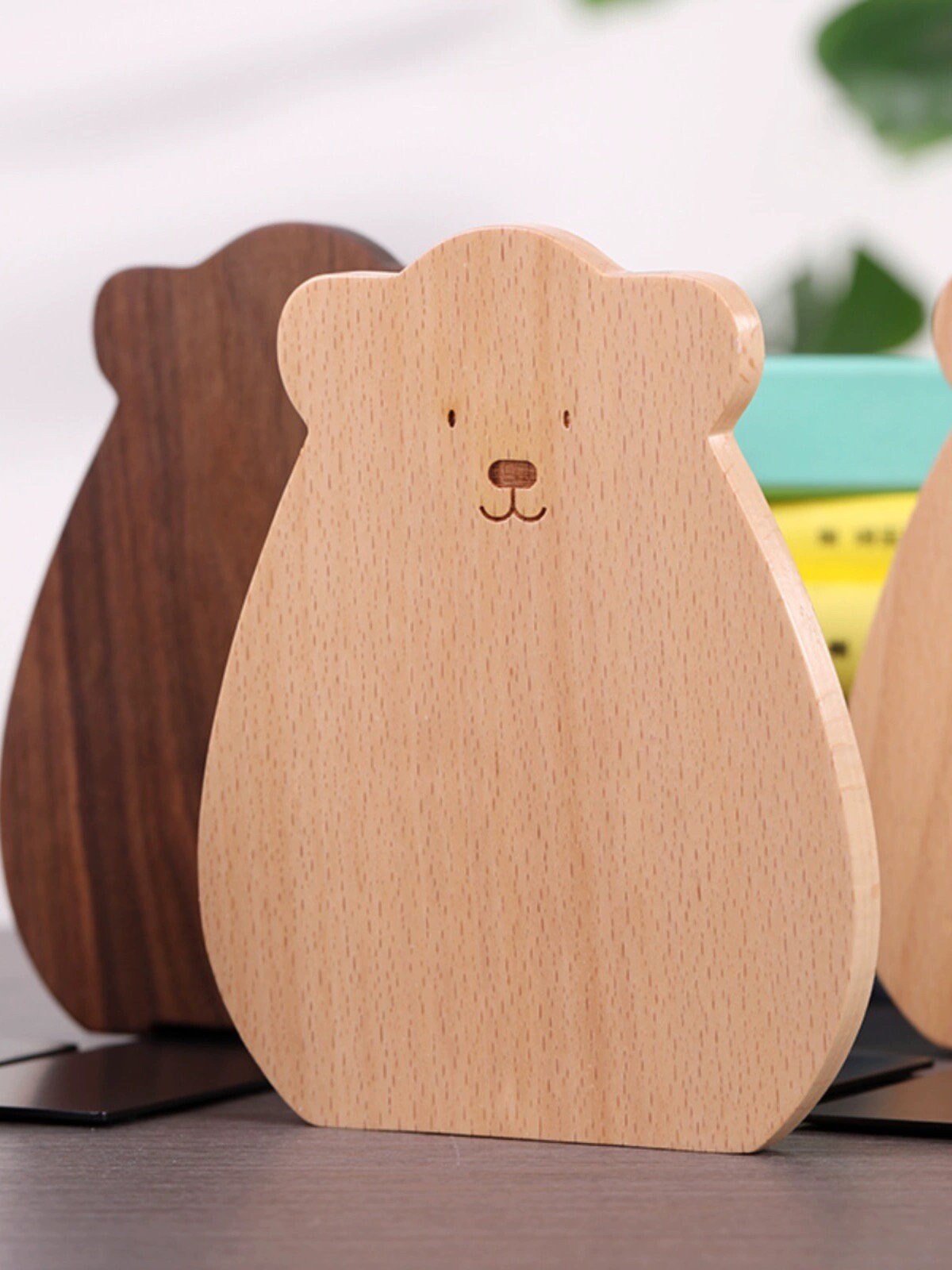 Bear Wooden Bookends - Image 3