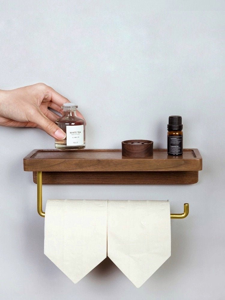 Toilet Paper Holder with Shelf